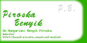 piroska benyik business card